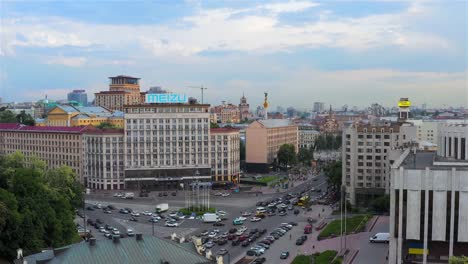 Aerial-view-of-European-Square,-Kyiv