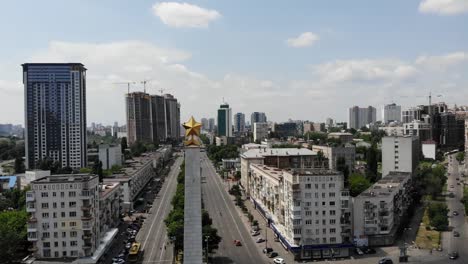 4k-Video-Großstadt-Kiew-Ukraine.-Victory-Avenue-Platz-auf-Quadcopter-geschossen.-Lifestyle-Reisen.-tourismus.-Kiew-ist-die-Hauptstadt-der-Ukraine