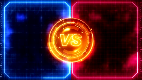 Futuristic-sports-game-loop-animation.-Versus-fight-background.-Radar-neon-digital-display.-VS.-Game-control-interface-element.-Battle-fight-sports-competition.