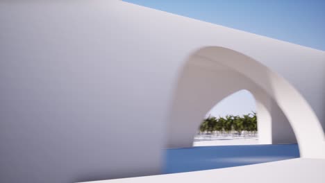 Infinite-tunnel-perspective-view-from-inside-seamless-footage.-Moving-forward-in-endless-corridor-looped-animation.-Contemporary-architecture-at-daytime.-Infinity-effect,-zoom-in-realistic-video