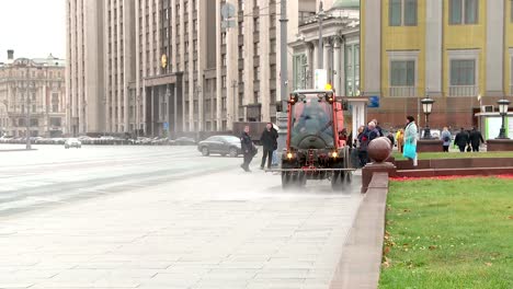 Moskau-Herbst-Staus-Krankenwagen-Polizei-Spezialausrüstung