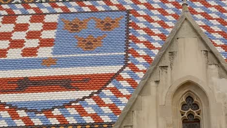 Fliesen-von-St.-Markus-Kirche-mit-Wappen-von-Zagreb-und-Ländern-dreieinigen