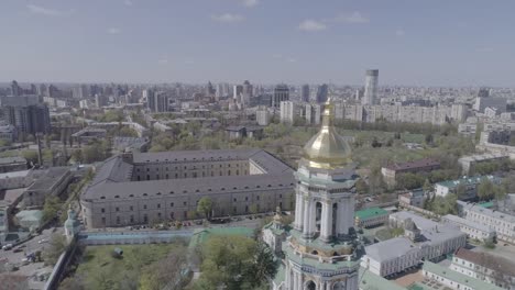 Aerial-view-of-Kiev-Pechersk-Lavra-in-autumn,-Kiev,-Kyiv,-Ukraine.