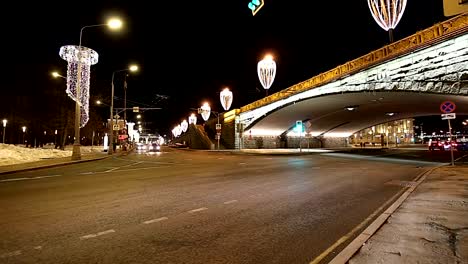 Stone-Bridge-near-Kremlin-(at-night)---the-most-popular-view-of-Moscow,-Russia