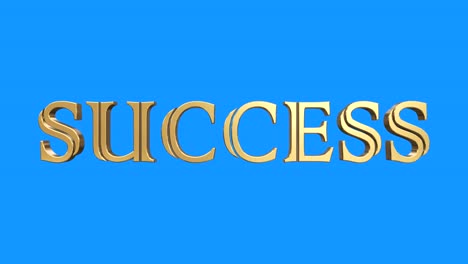 golden-SUCCESS-word-gathering-from-parts-animation-seamless-loop-on-blue-background---new-quality-unique-financial-business-animated-dynamic-motion-video-footage