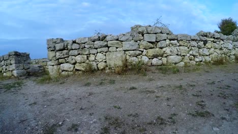 Stein-Wand-Ruinen-der-griechischen-Stadt-Chersones