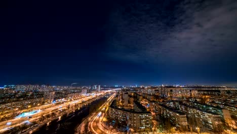 The-picturesque-city-night-landscape.-time-lapse