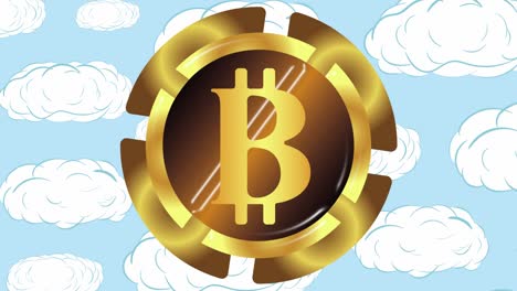 Gold-bitcoin-and-clouds