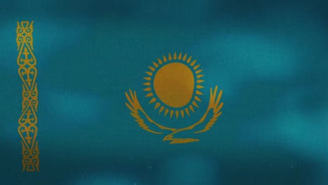 Kasachstan-Nationalflagge-Waving