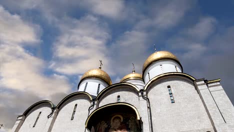 Assumption-Cathedral against-the-sky.-Inside-of-Moscow-Kremlin,-Russia