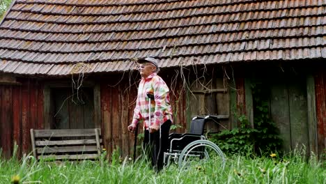 Disabled-Elderly-Man-On-Crutches