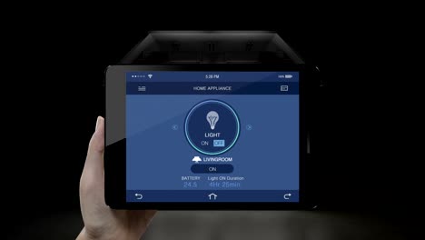 Touching-IoT-tablet,-smart-pad-application,-Livingroom-light-energy-saving-efficiency-control,-Smart-home-appliances,--internet-of-things.