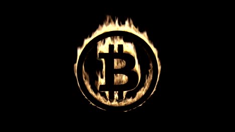 Brennende-Bitcoin-Symbol