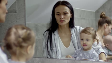 Morning-Ritual-of-Female-Couple-with-Children