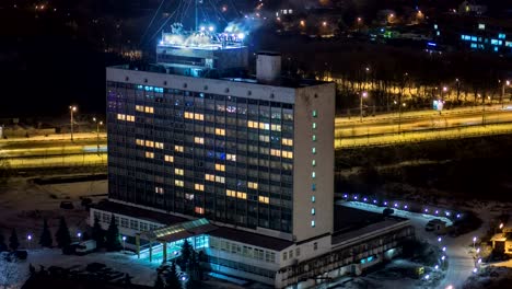 Ciudad-de-Kharkiv-arriba-timelapse-de-noche-en-invierno.-Ucrania