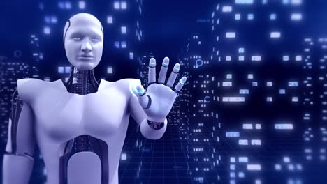 AI-Humanoid-Robot-Analyzing-Stock-Market-Data