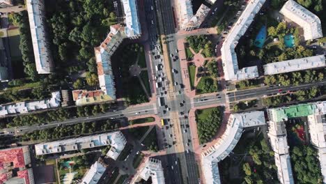 Aerial-view-of-the-beautiful-urban-landscape-of-high-rise-buildings