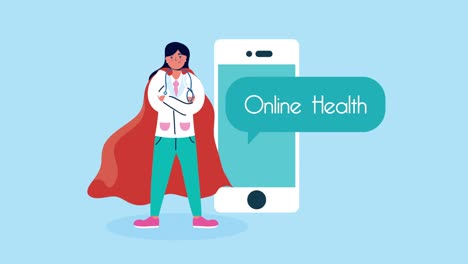 female-doctor-with-hero-cloack-in-smartphone-telemedicine