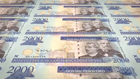 Banknotes-of-two-thousand-pesos-of-the-Republic-Dominican,-cash-money,-loop