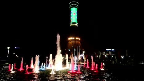 Television-(Ostankino)-tower-at-Night,-Moscow,-Russia