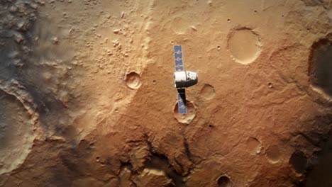 Mars-aus-dem-Weltraum-mit-Schiff