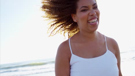 Portrait-of-plus-size-African-American-female-beckoning