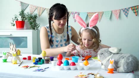 Mother-and-Daughter-Coloring-Wooden-Easter-Bunny