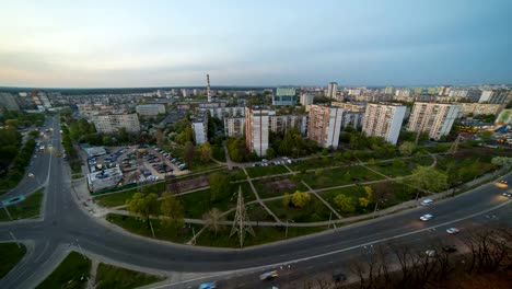 The-beautiful-day-to-evening-transition-in-the-city.-time-lapse