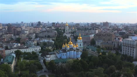 Aerial-view-of-the-domes-of-St.-Sophia-Cathedral-and-the-Mikhailovsky-Monastery