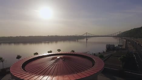 Poshtova-square-swiping-aerial-in-city-center-Kyiv-Ukraine