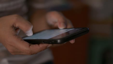 Close-up-woman-hands-texting-message-on-mobile-smart-phone-for-communication.