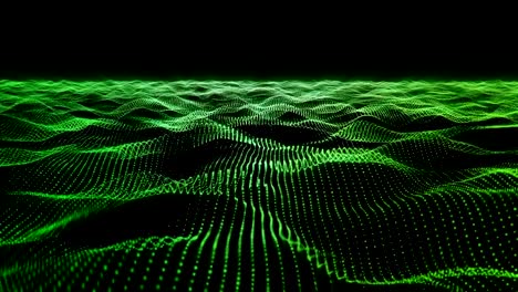 Green-motion-background,-wavy-animated-surface-loop