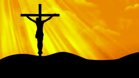 Christ-on-Cross-Rays-Yellow-Worship-Loopable-Background