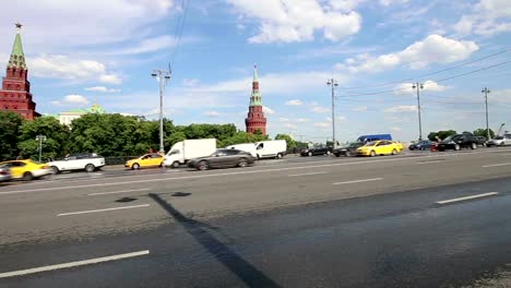 View-of-Moscow-Kremlin-on-a-sunny-day,-Russia---Moscow-architecture-and-landmark,-Moscow-cityscape