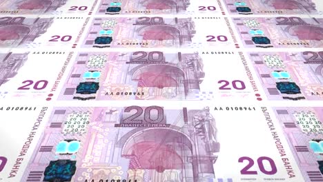 Banknotes-of-twenty-bulgarian-levs-of-Bulgaria,-cash-money,-loop