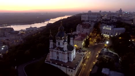 Aerial-Church-on-a-hill.-St.-Andrew's-Church-Kiev-Ukraine-city.