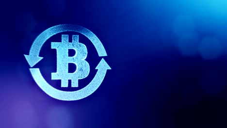 bitcoin-insignia-dentro-de-las-flechas-circulares.-Fondo-financiero-hecho-de-partículas-de-brillo-como-holograma-vitrtual.-Animación-loop-3D-brillante-con-la-profundidad-de-campo,-bokeh-y-copia.-Color-azul-v2