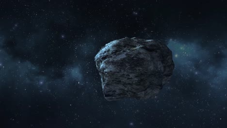 Asteroid-fliegt-durch-den-Raum