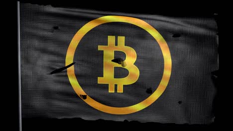 Ragged-bitcoin-sign-flag-is-waving-in-the-wind-with-alpha-channel