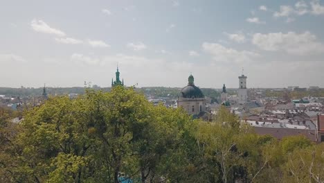 Lvov,-Ukraine.-Aerial-City-Lviv,-Ukraine.-Panorama-of-the-old-town.-Dominican