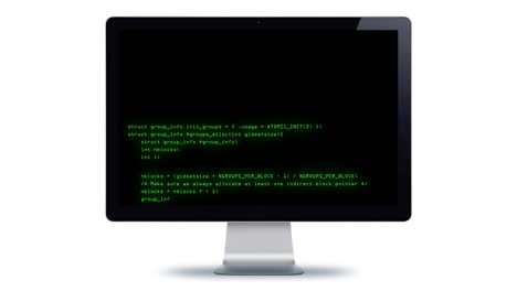 Computer-Screen-with-Programming-Code-on-White-Background.-Alpha-Channel,-4K