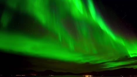 Timelapse-of-amazing-beautiful-green-Northern-Light-or-Aurora-Borealis-or-Polar-Light-in-the-night-sky