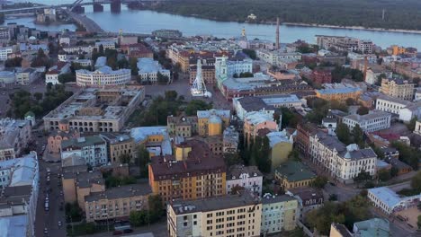 Aerial-view-of-St.-Michael's-Cathedral-and-St.-Sophia-Cathedral-at-night