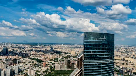 Aerial-view-of-the-city.-4k.-Time-lapse.-Moscow-arial-view,-video-loop