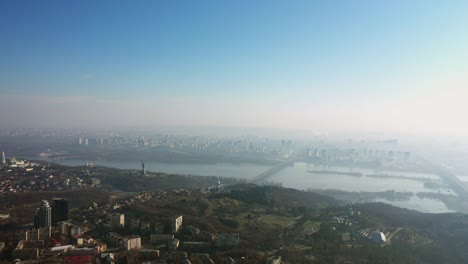 Aerial-view-over-Kiev-in-the-fog-4K-Ultra-HD