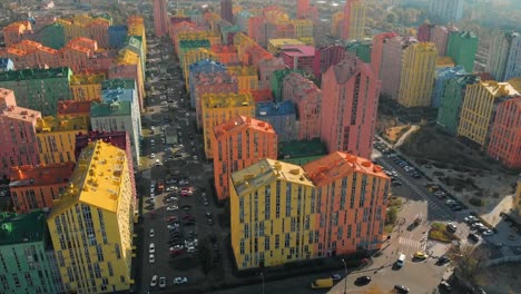 Colored-residential-buildings.-Aerial-view