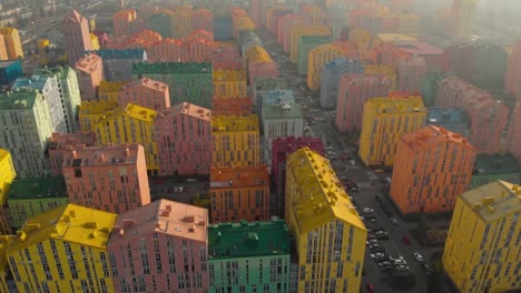 Aerial-view-of-colorful-buildings-in-european-city