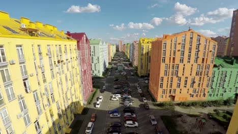 Colorful-Houses-in-Elite-Residential-Area-Explored-With-a-Drone