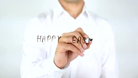 Happy-Easter,-Businessman-Writing-on-Glass