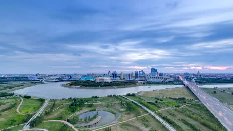 Presidential-Park-"Prezidenttik-sayabak"-and-Palace-"Akorda"-day-to-night-timelapse